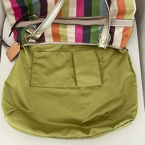 Coach Poppy Legacy Stripe Sequins Colorful Glam Tote 19021 - Picture 11 of 17